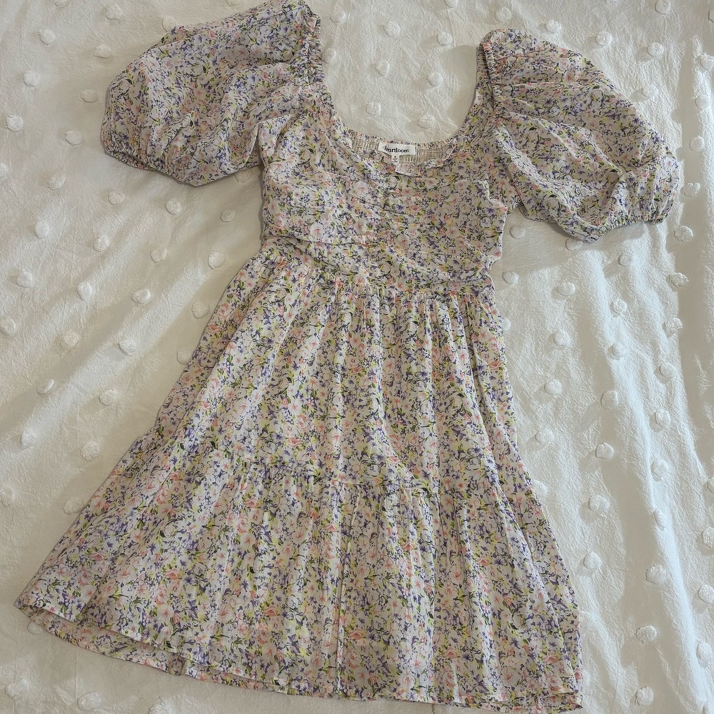 Heartloom Verano Floral Puff Sleeve Mini Dress | 100% Cotton Floral Spring Dress